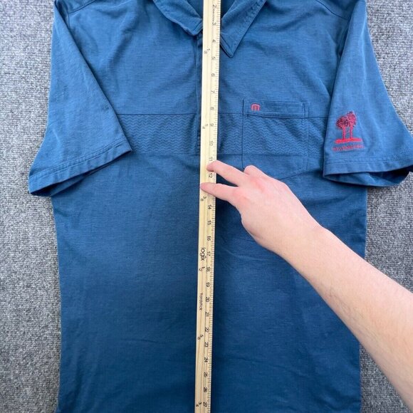 Travis Matthew Polo Large Short Sleeve Blue w Pocket HARMONY CLUB GOLFING - Picture 3 of 16